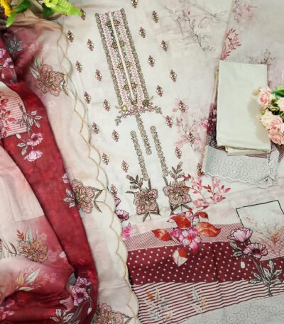 Pakistani Inspire Bin Saeed Cotton Three Piece