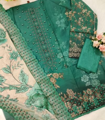 Pakistani Inspire Stex Cotton Embroidery Three Piece