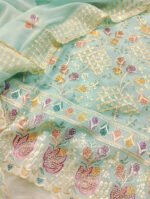 Original Indian Vetless Georgette Embroidered Party Dresses - Image 4