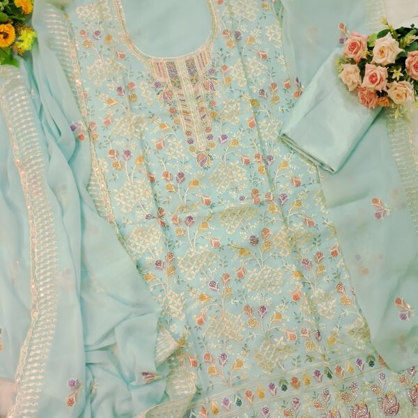 Original Indian Vetless Georgette Embroidered Party Dresses