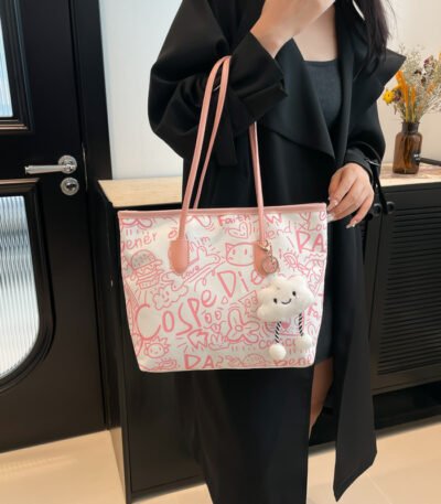 Niche Graffiti Portable Large Tote Bag for Women
